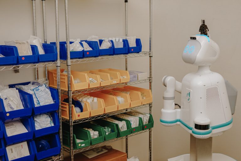 Moxi Robot getting hospital supplies